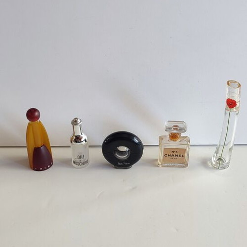 Vintage perfume miniatures collection used, 21 empty bottles for collectors