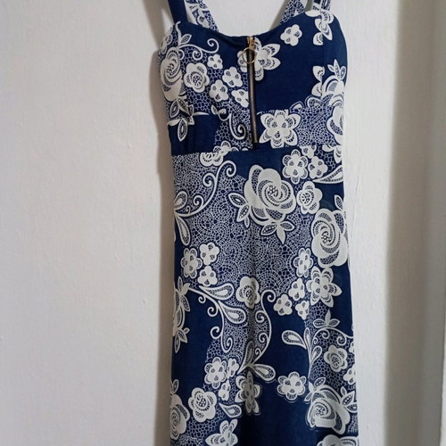Women's short dress new, size M/L, blue with zipper