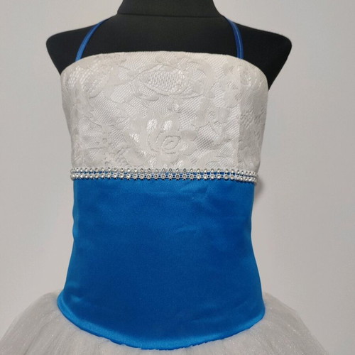 Fairy tulle dress like new for girl 5-6 years white and blue