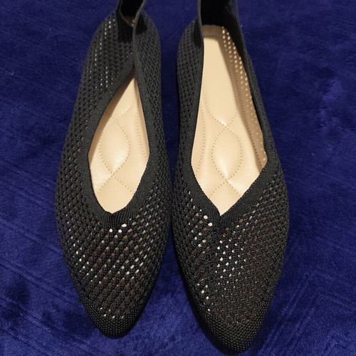 Flat perforated ballerina shoes size 42 new black