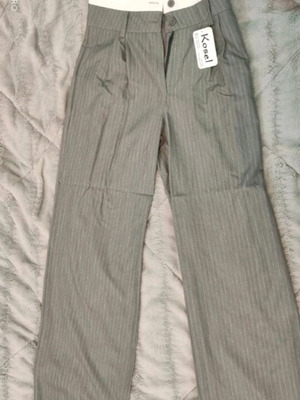 Fabric pants new gray with vertical stripes size large