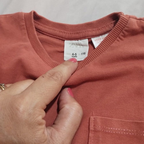 Zara long-sleeve thin t-shirt coral size 4-5 years like new