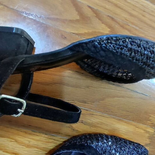 Black knitted ballet flats size 37, 2.5 cm heel like new