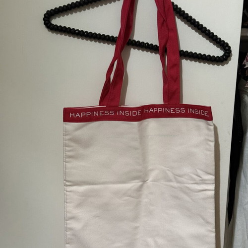 Lancôme tote bag, beige and pink