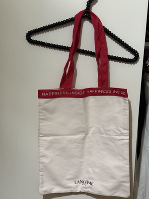 Lancôme tote bag, beige and pink
