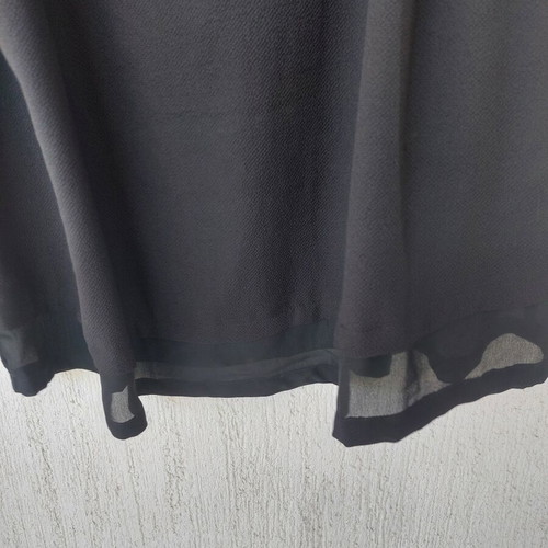 Ulla Popken Plus Size 3XL black tunic with sheer details