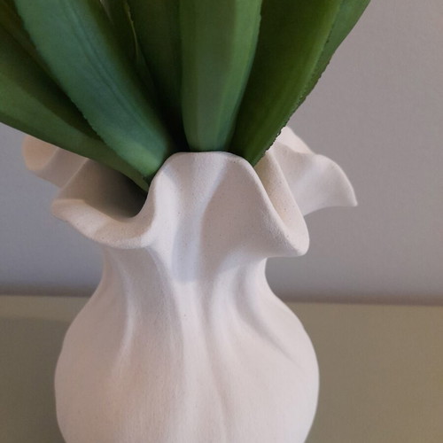 Decorative vase with tulips, 22cm height