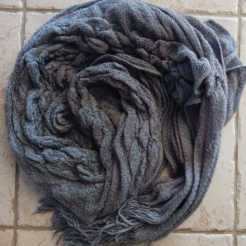 Knitted women's scarf like new, grey
