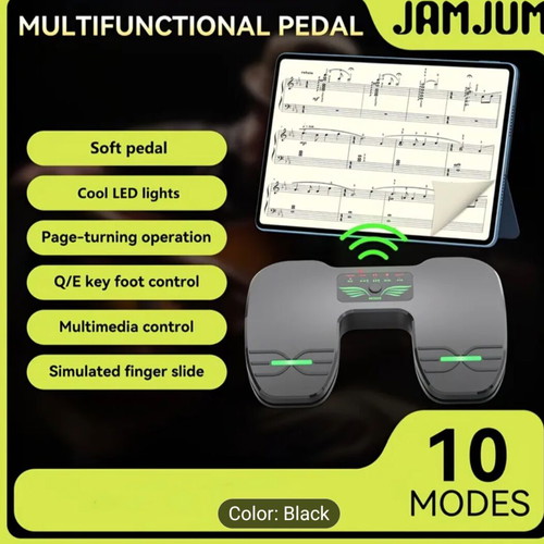 Wireless Bluetooth page turn pedal with 10 functions and rechargeable battery new