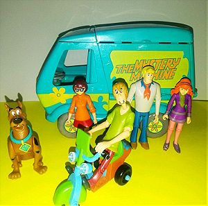 Scooby doo όχημα, μηχανή κ φιγούρες πακετο