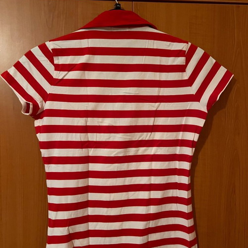 Striped Polo Shirt More&More like new, size 36, white-red