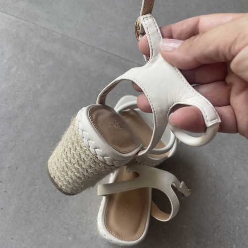 Marks & Spencer women's platform sandals, 10cm heel, white beige