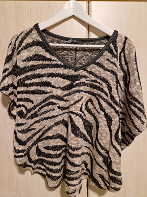 Sleeveless knitted blouse Anel like new, black and beige, size S