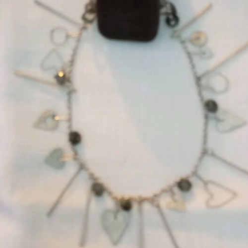 Silver 925 gold-plated necklace with mineral stones like new