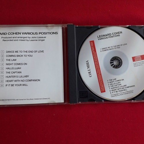 Leonard Cohen Various Positions CD like new, rock