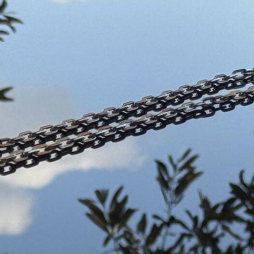 D&G Dolce & Gabbana box chain necklace used, stainless steel, silver
