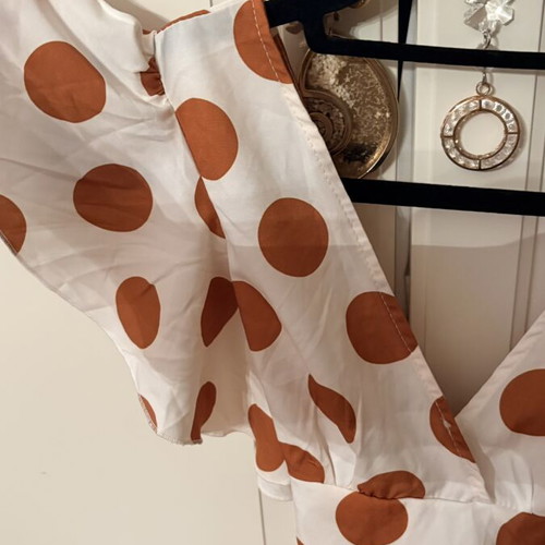 Polka Dot Crop Top S like new, white and brown