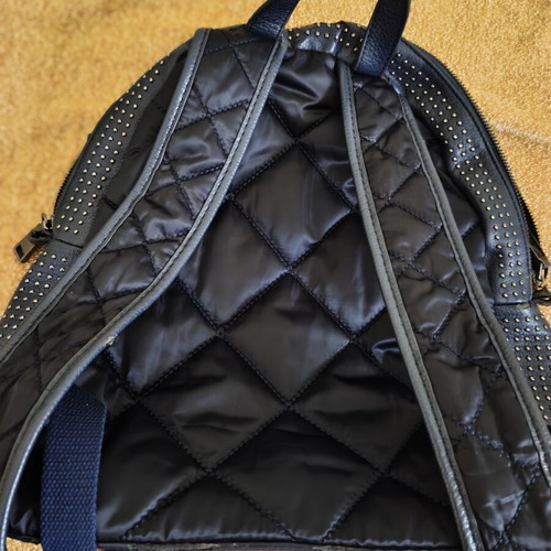 Axel backpack used, blue synthetic leather with studs