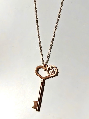 Key Heart Necklace romantic steampunk style, like new