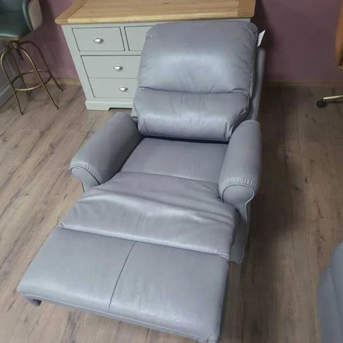 Gray leather sofa set two-seater and armchair G Plan new with relax mechanism