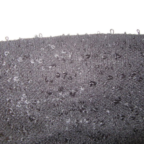 Wool fabric whole wool boucle type black new