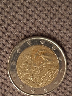 French 2022 2 Euro commemorative coin Erasmus program 35th anniversary