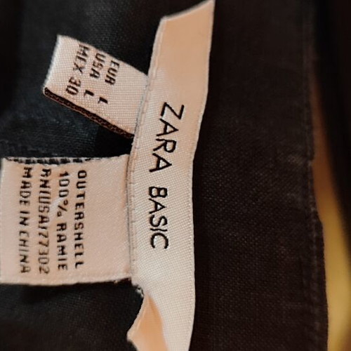Zara Basic Black Ramie Shirt Dress Large like new