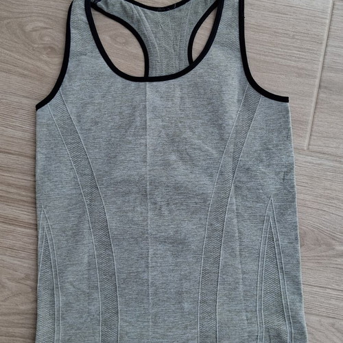Sleeveless sports top used, size S, black and grey