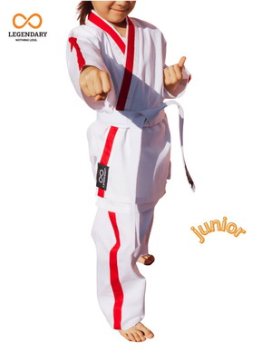Legendary Karate Suit with White and Red Stripe New