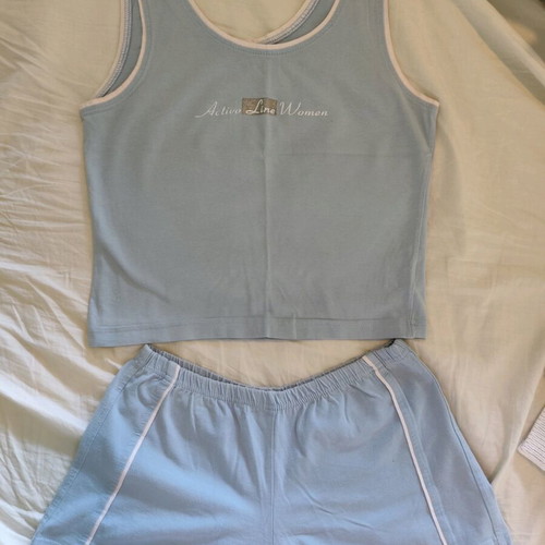 Activo jeans set shorts and top medium used, blue