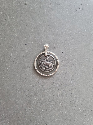 Pendant with Capricorn zodiac sign new, silver color