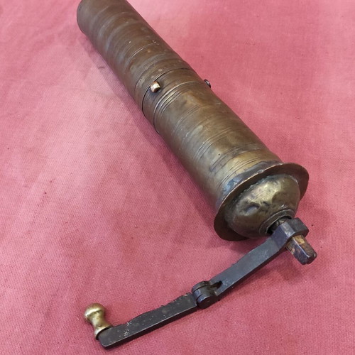Traditional Handheld Coffee Grinder Used, Brass, 34cm