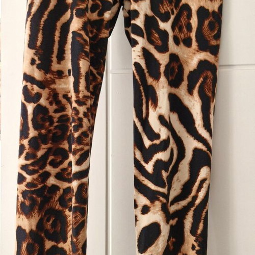 Leopard leggings S/M like new, elastic and non-transparent