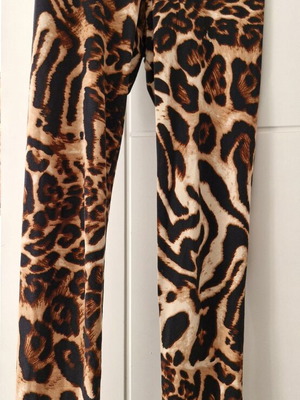 Leopard leggings S/M like new, elastic and non-transparent