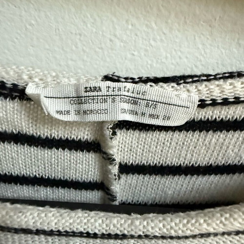 Zara striped midi dress with pockets used cotton collection