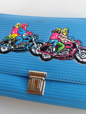 Greek-made school folder pencil cases, 1980s, two colors