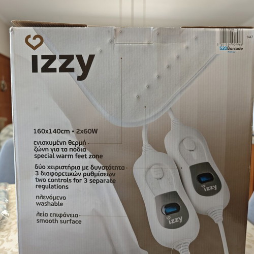 Izzy Sleepy IZ-9009 Double Electric Blanket like new, washable, 140x160cm