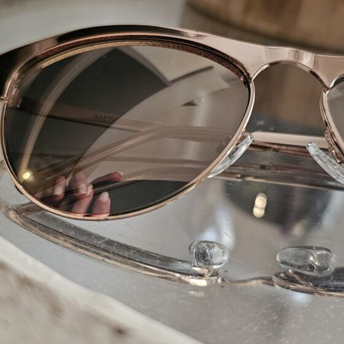 Sunglasses Mink Pink like new, gold mirror