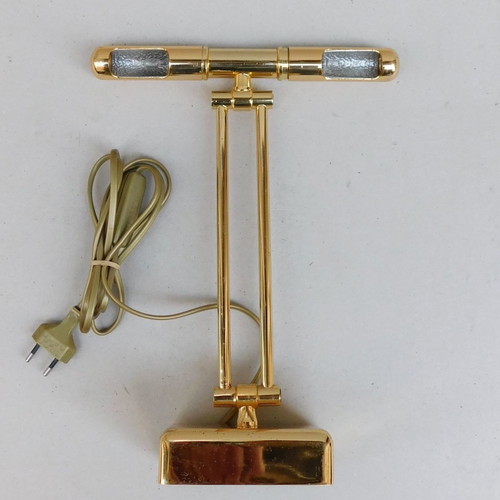 Two-light brass applique with joints for picture lighting