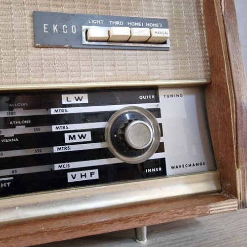 Vintage EKCO radio model U428 used with LW, MW and VHF