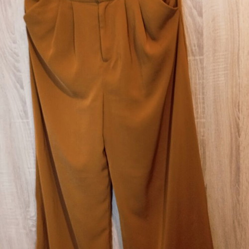 Stradivarius wide-leg pants, orange, size M