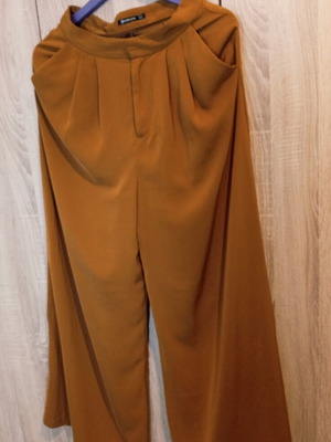Stradivarius wide-leg pants, orange, size M