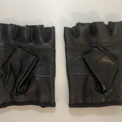 Fingerless leather gloves size XS, like new, black