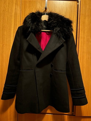 Zara wool coat new, size S, black