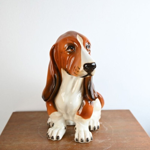 Vintage decorative dog used, large size 34x33 cm