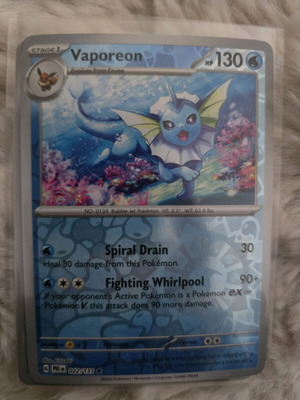 Vaporeon Pokemon card new
