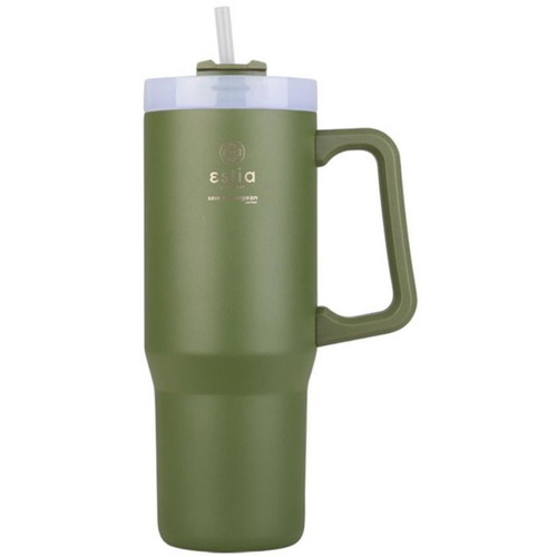 Estia Straw Tumbler XL Save The Aegean BPA free 900ml green thermal cup