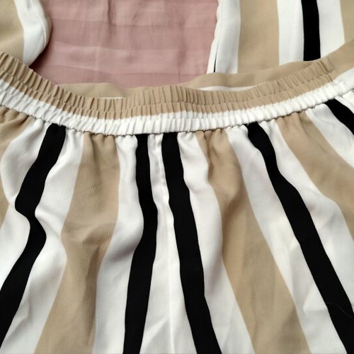 Wide-leg pants like new, white and beige, size S