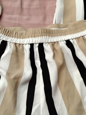 Wide-leg pants like new, white and beige, size S