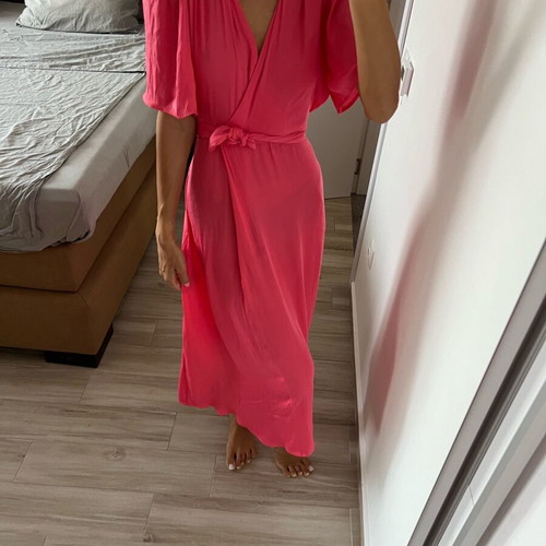 oysho pink dress OYSHO. Long mauve checked dress. TM Hibuy market